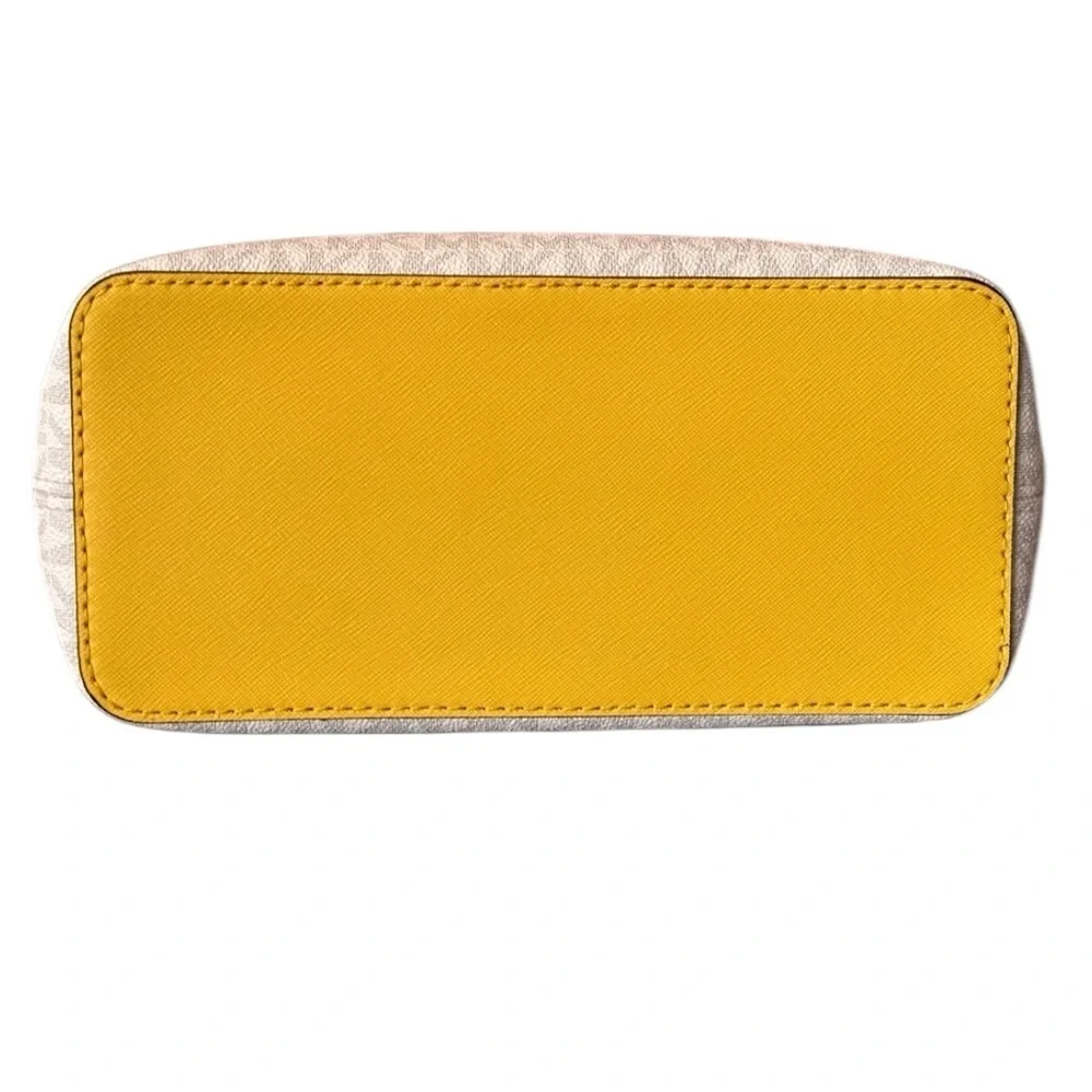 MICHAEL KORS Jet Set Travel Small Top Zip Tote Crossbody Bag White Yellow NEW - Picture 7 of 7